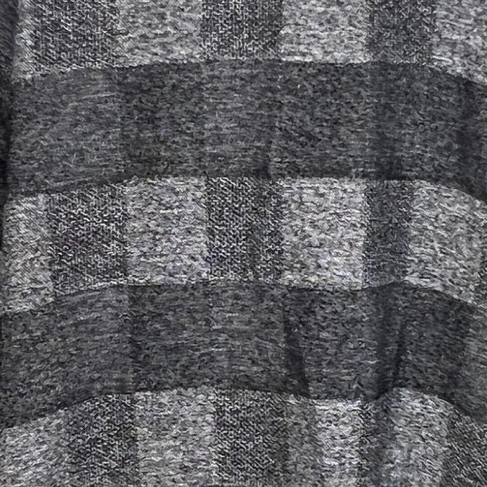 Chicos Sweater Womens Large Gray Check Plaid Open Cardigan Neutral Office Casual - Image 6