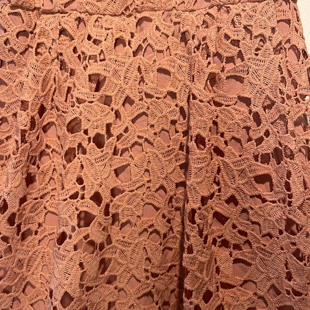 ASTR The Label- Blush Pink Eyelet Lace Crochet Style Mini Dress- Size Medium - Image 4