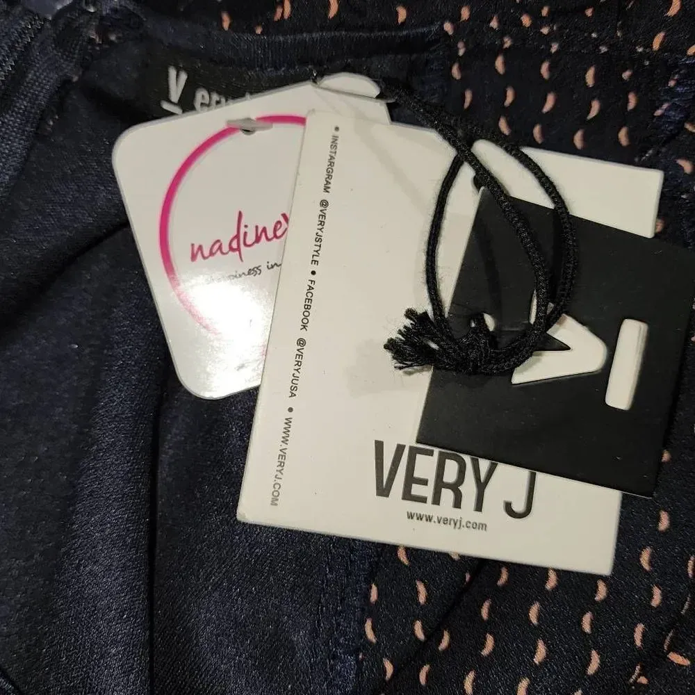 NWT Very J Womens Navy Blue V Neck Fit & Flare Fall Dress Small‎ - Image 4