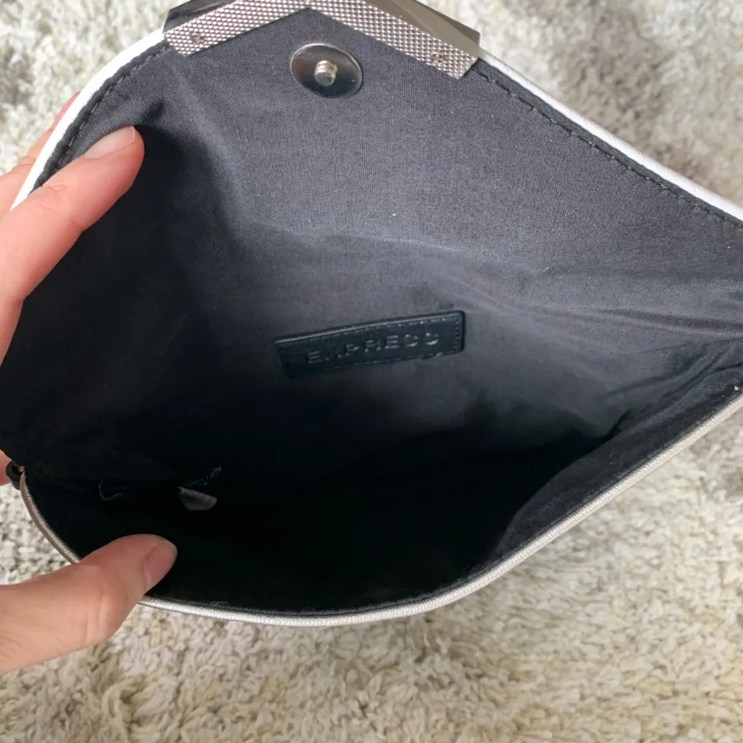 EXPRESS Black Silver White Envelope Clutch - Image 5