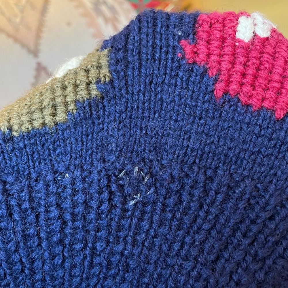 Vintage fruity chunky knit cardigan by Allen Solly in Nottingham, England Blue Size M - Image 8