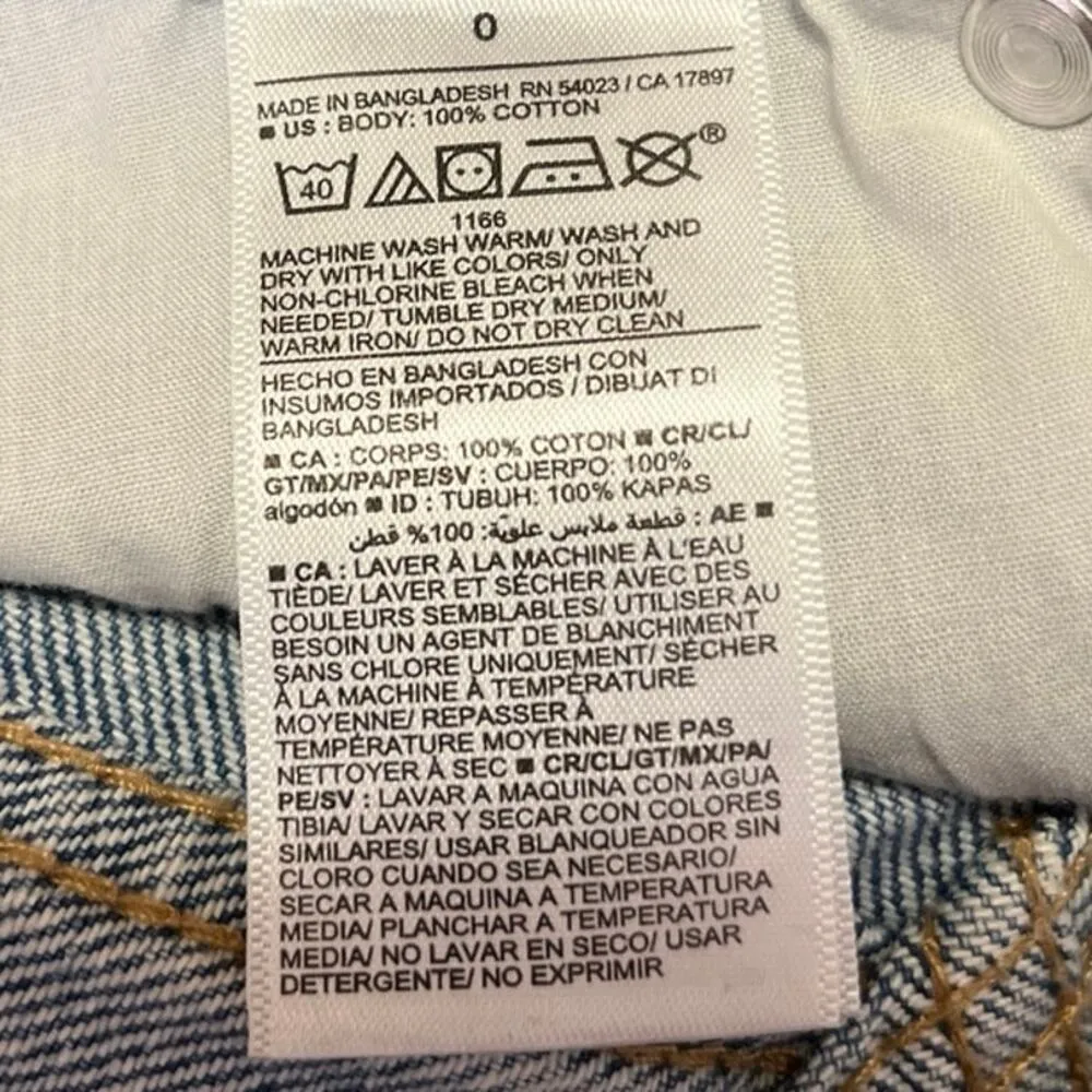 Old Navy Blue Medium Wash Sky Hi A Line Distressed Denim Jean Shorts Size 0 - Image 5