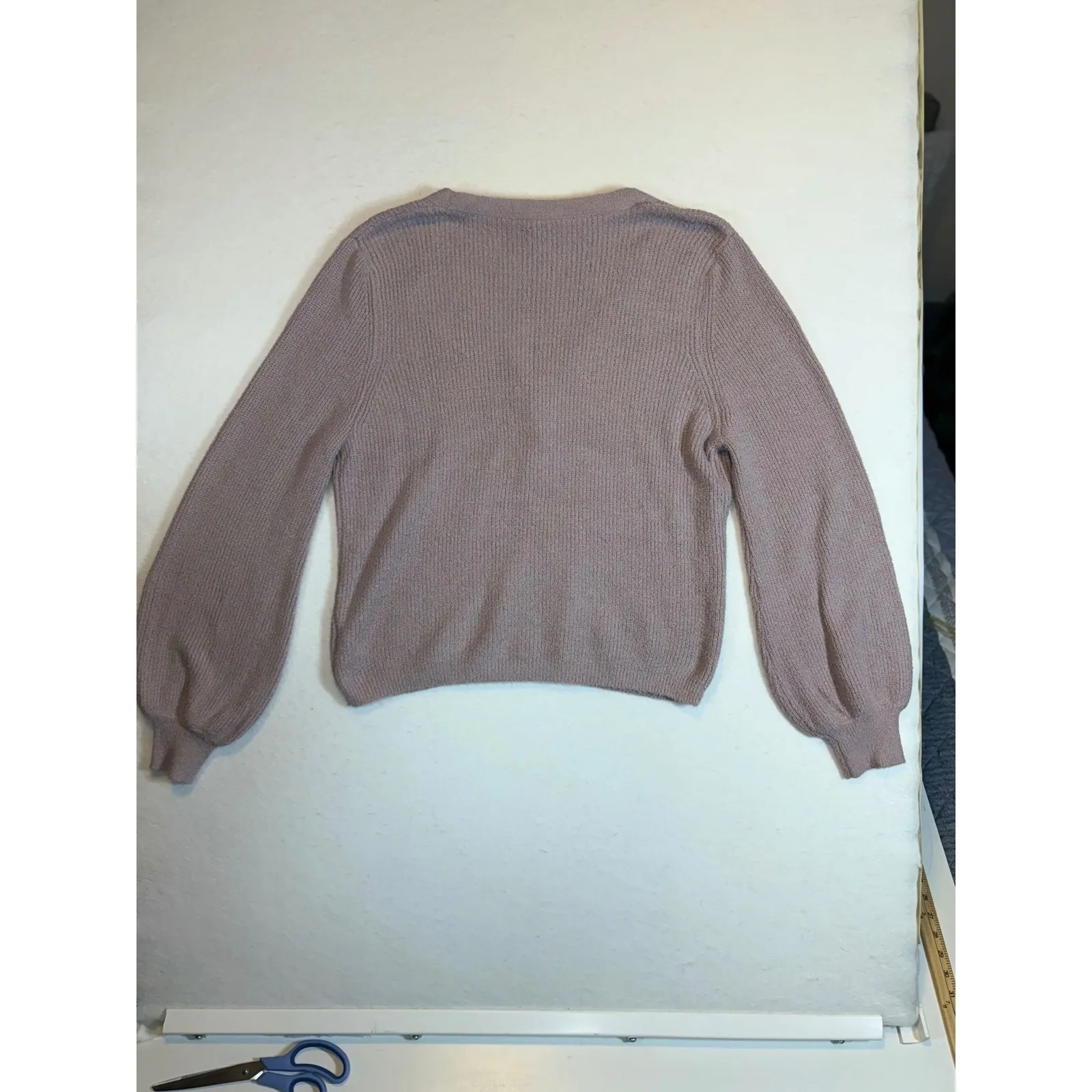 Joie Womens Cardigan Sweater XL Extra Large Button Front Long Sleeve Mauve - Image 2