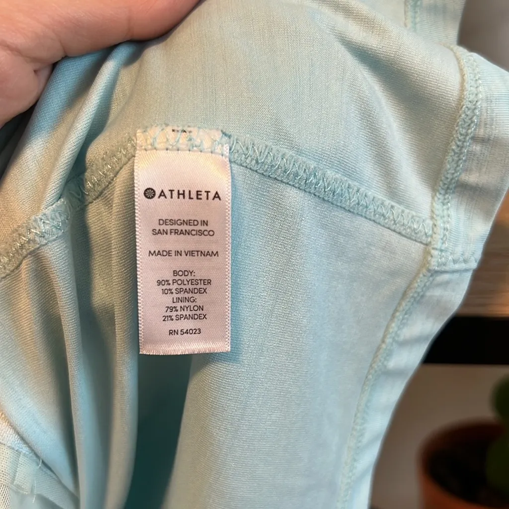 Athleta Pacifica Wrap Front UPF 50+ Teal Short Sleeve Top Tee, M - Image 7