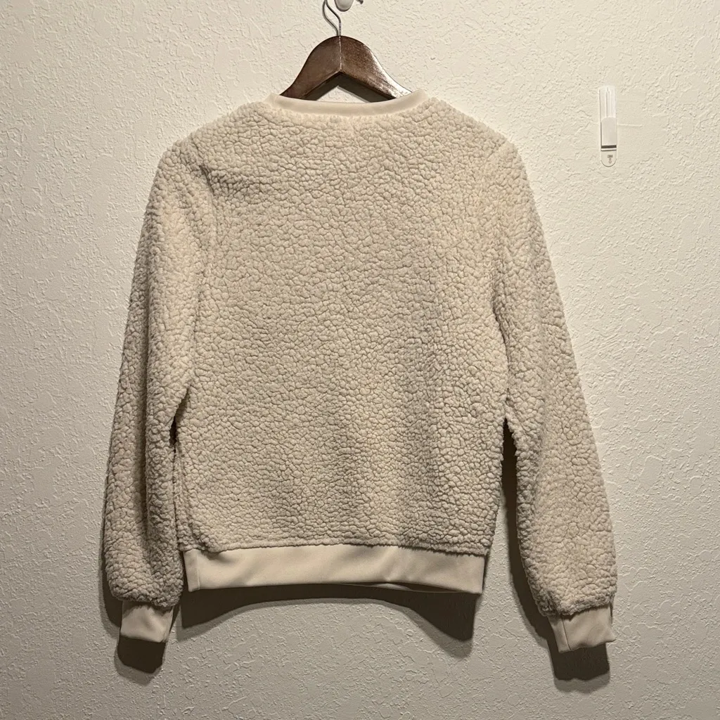 Minnesota Cream Sherpa Pullover Size S Maroon Gold Embroidered Cozy Fleece Cozy - Image 4