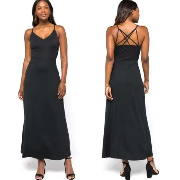 Market & Spruce Black Maxi Dress Criss Cross‎ Back Sleeveless XL - Image 2