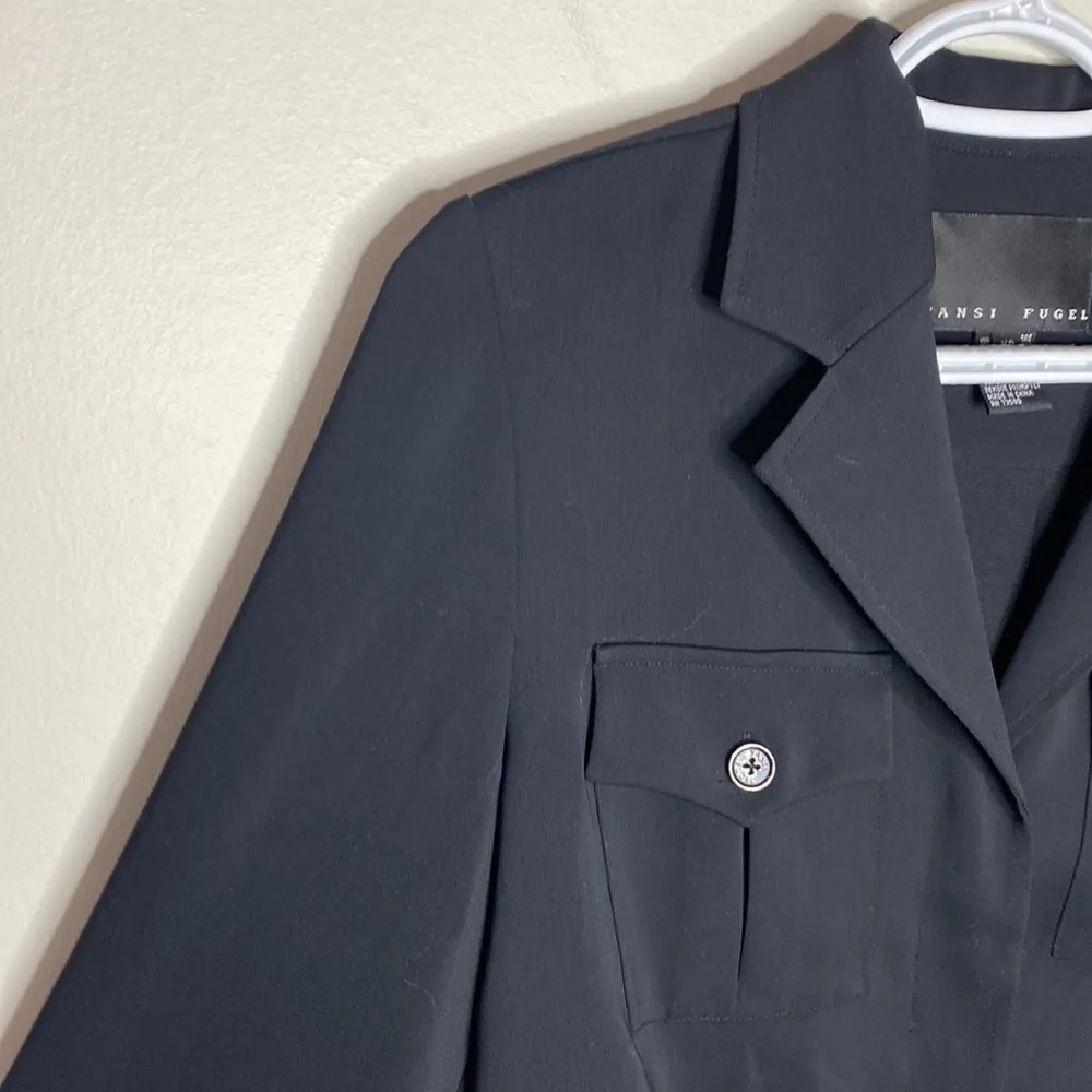 Yansi Fugel Safari black blazer with front flap pockets size XS - Image 70
