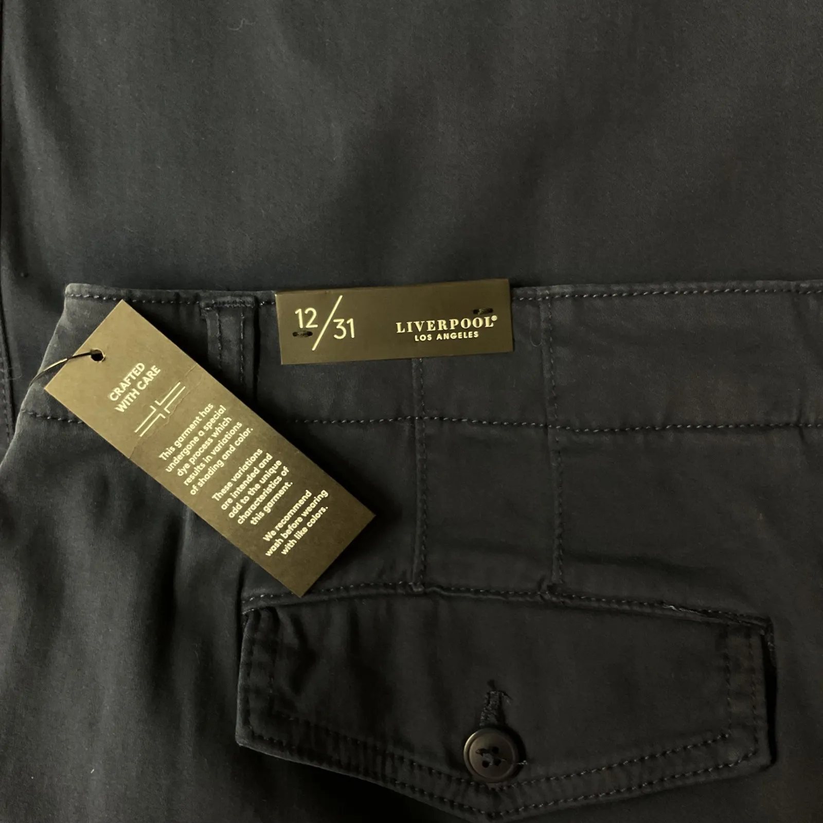 Liverpool Women's Wide Leg Crop Trouser with Flap Pockets Lapis Ink Size 12 NWT - Image 8