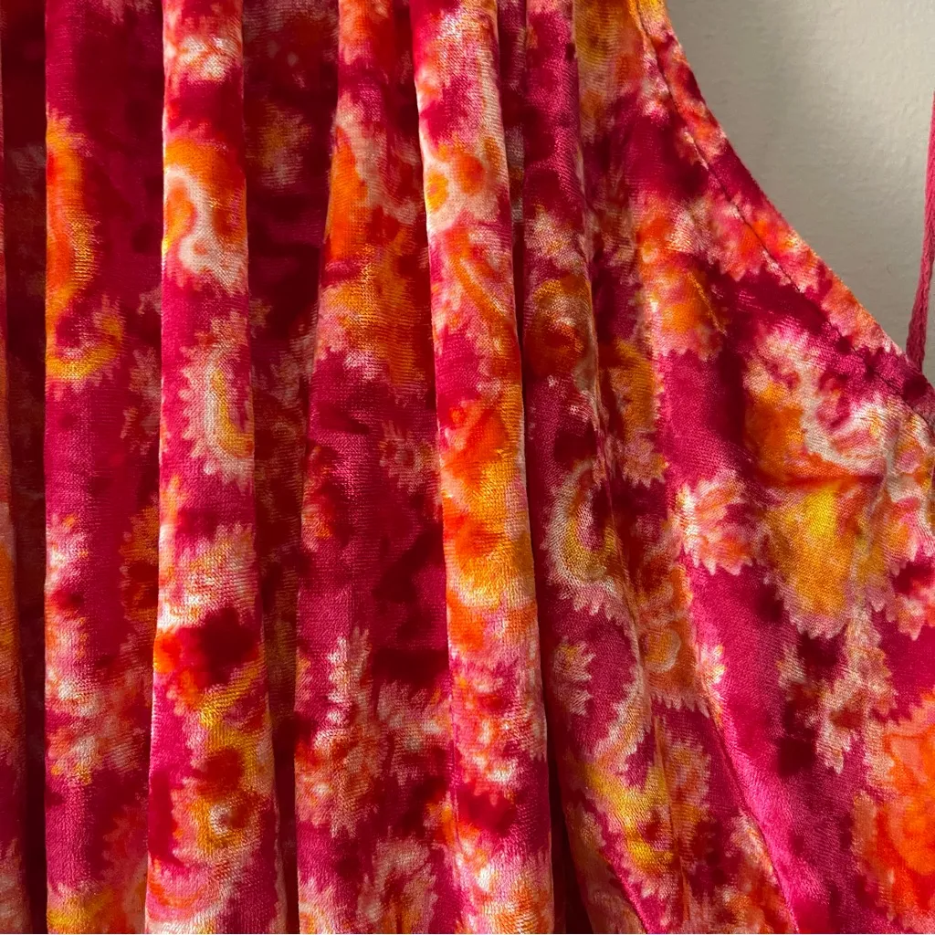 Free People Take A Break Halter Top Small Tank Pink Orange NWOT Summer Tie Dye - Image 5