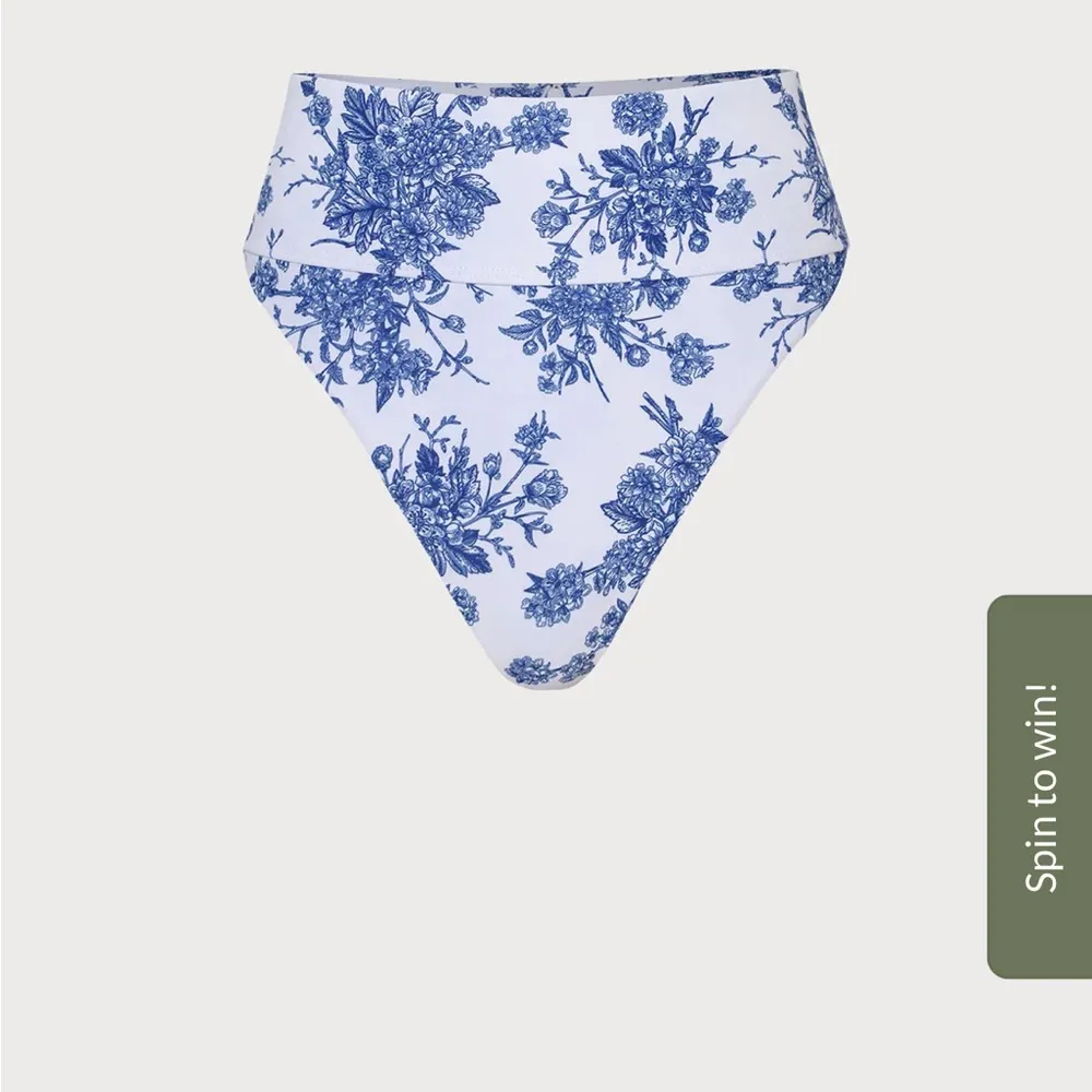 Berlook Floral High Waist Bikini Bottom ONLY 67 White Size L - Image 4