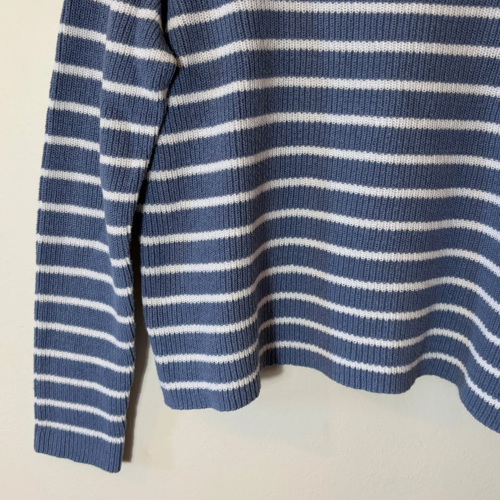 Eileen Fisher Striped‎ Organic Cotton Hemp Knit Sweater Top XS Blue White - Image 4
