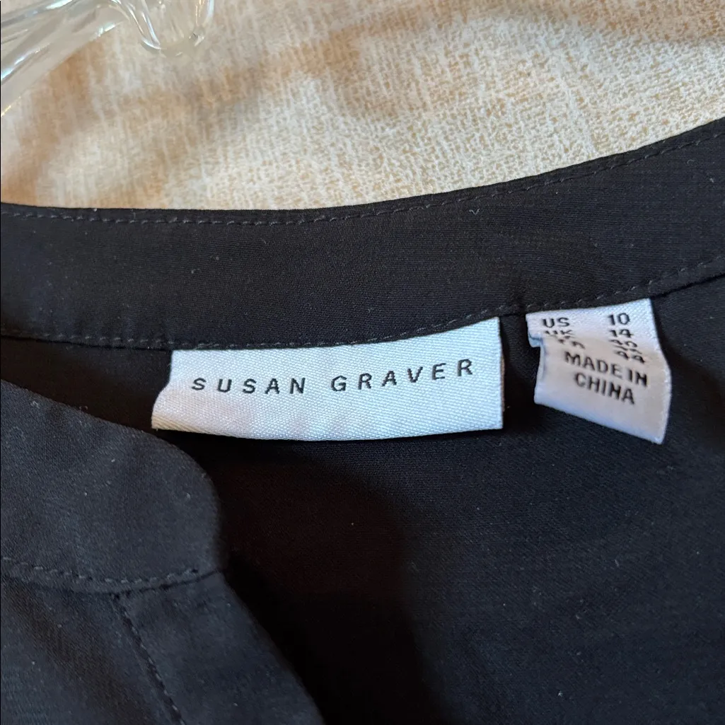 Susan Graver Black Sleeveless Blouse 10 - Image 4