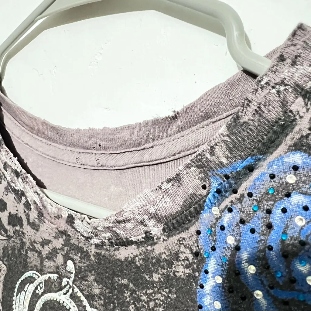 Sinful  Women's Top with Blue and Gray Design - Image 5