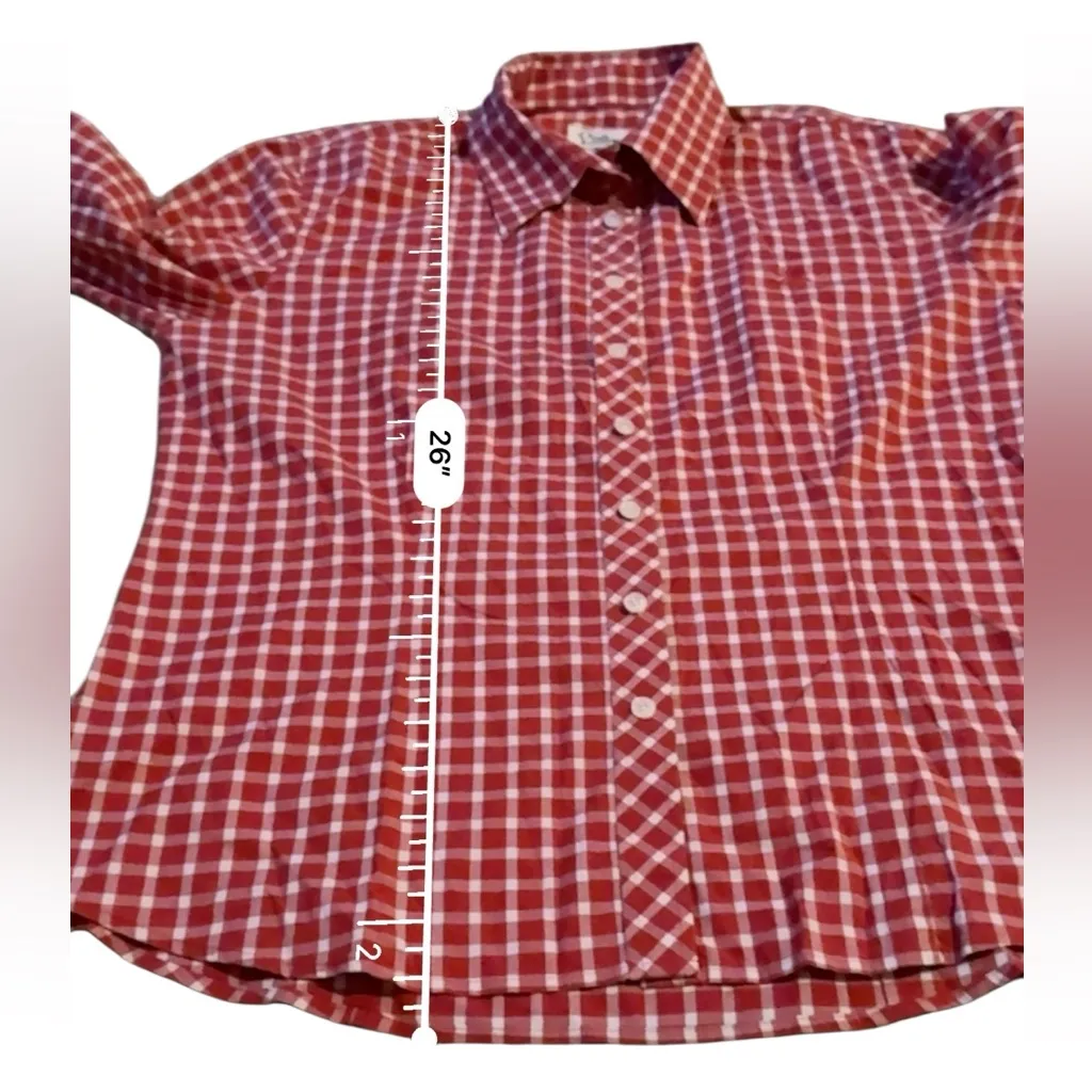 Lilly‎ Pulitzer Vintage White Label Button Down Shirt Women’s Size 12 Red Plaid - Image 6