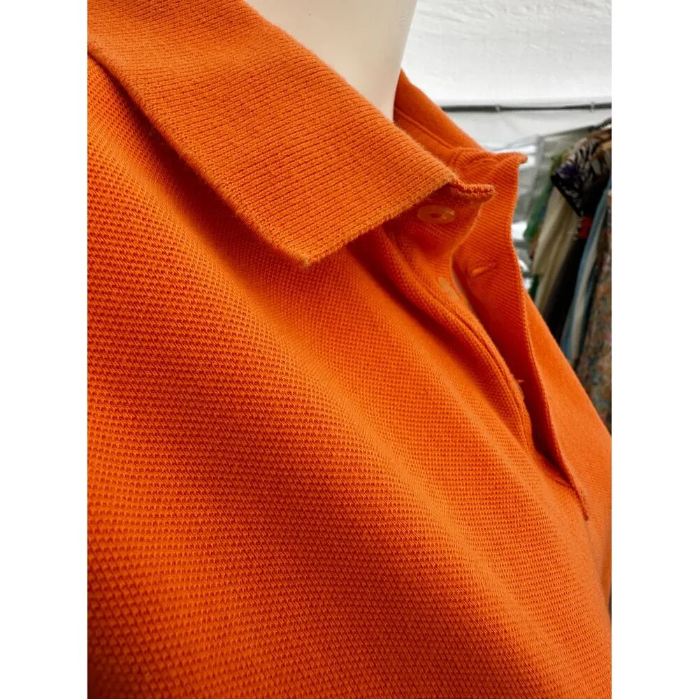 Vintage 90s Ralph Lauren Women’s Orange Polo Shirt Medium - Image 6