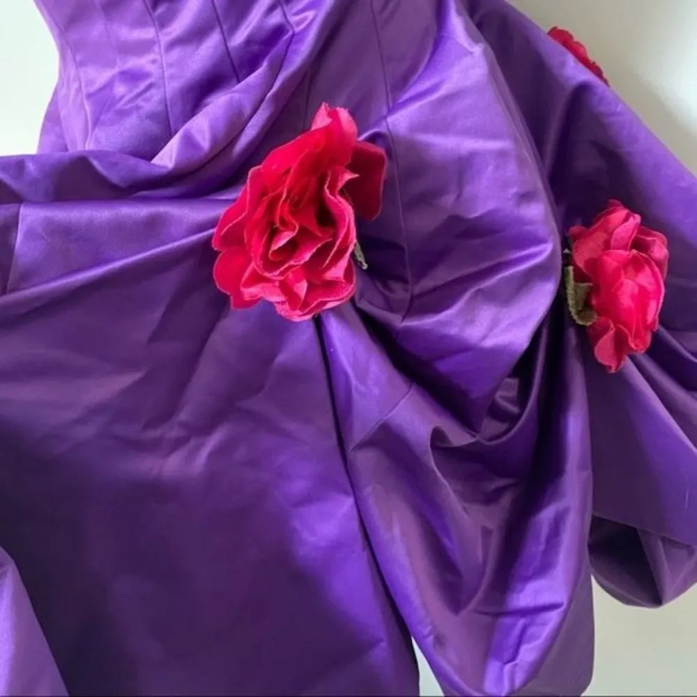 Evening Dutchess Purple Rose Dress - Image 6