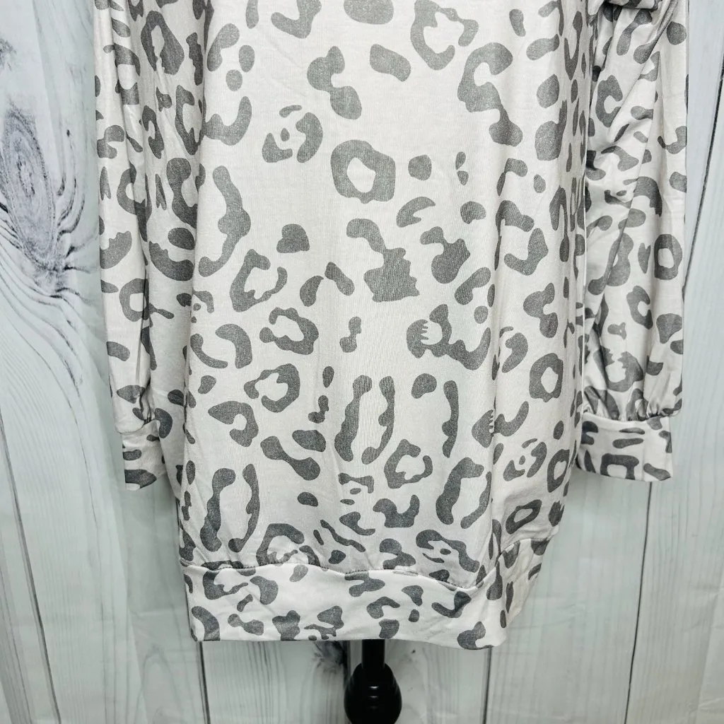 NWT Leo Rosi Womens Animal Print Pajama Sleepwear Set Sz S Gray Long Sleeve - Image 4