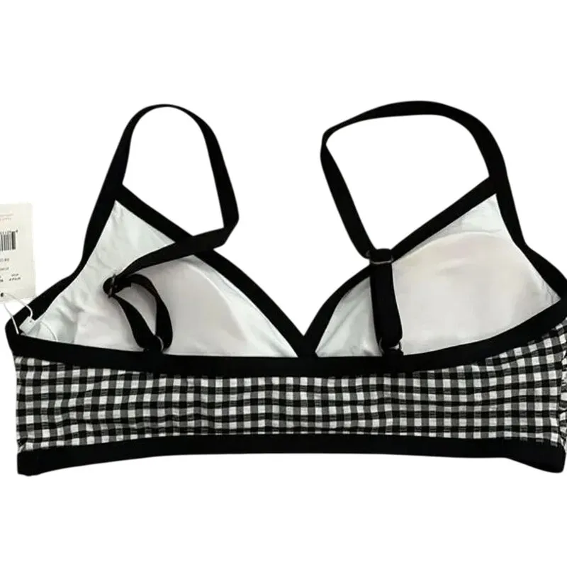 NWT Andie Swim The Cove Bikini Top Checkered Print Removable Cups L Black White - Image 10