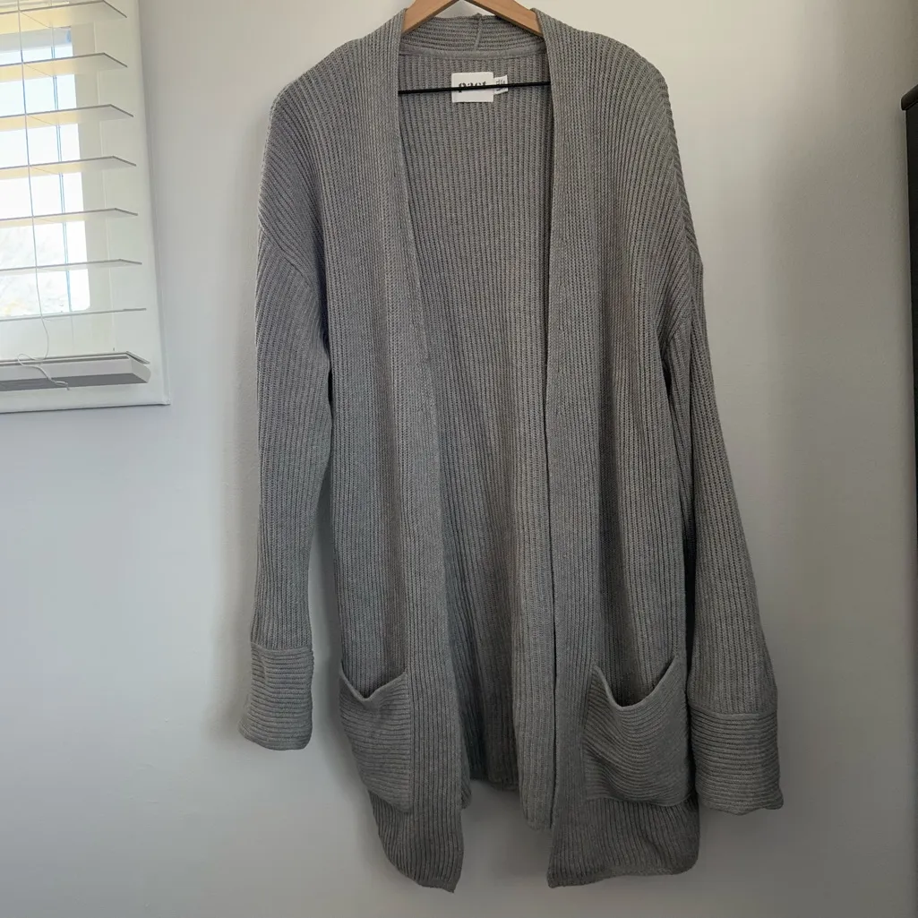 Pact Large/XL Grey Rib Open Cardigan Organic Cotton Wool Lounge Comfy Minimal - Image 2