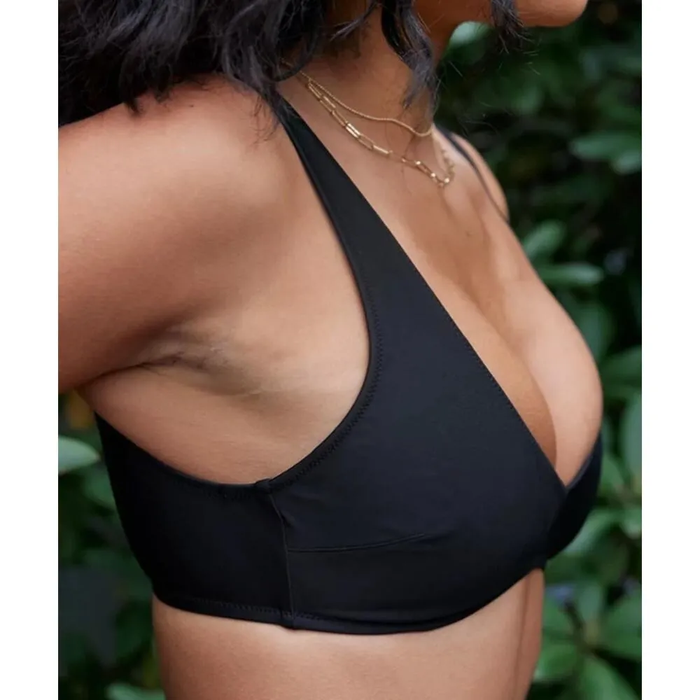 NWT Aerie Voop Plunge Bikini Top Women XL Black Minimalist Versatile - Image 4
