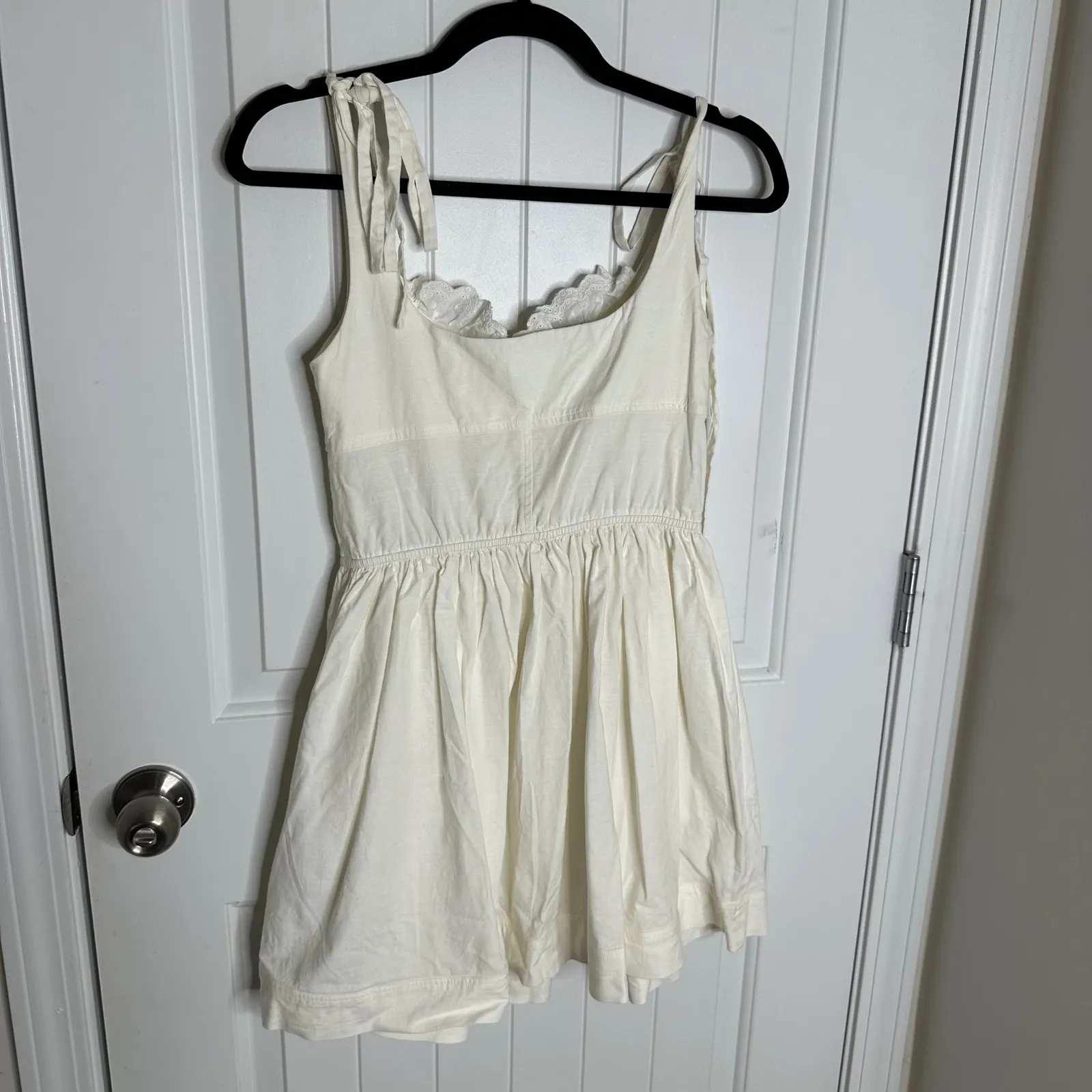 Anthropologie LPA white milkmaid cottagecore eyelet mini dress small‎ romantic - Image 9