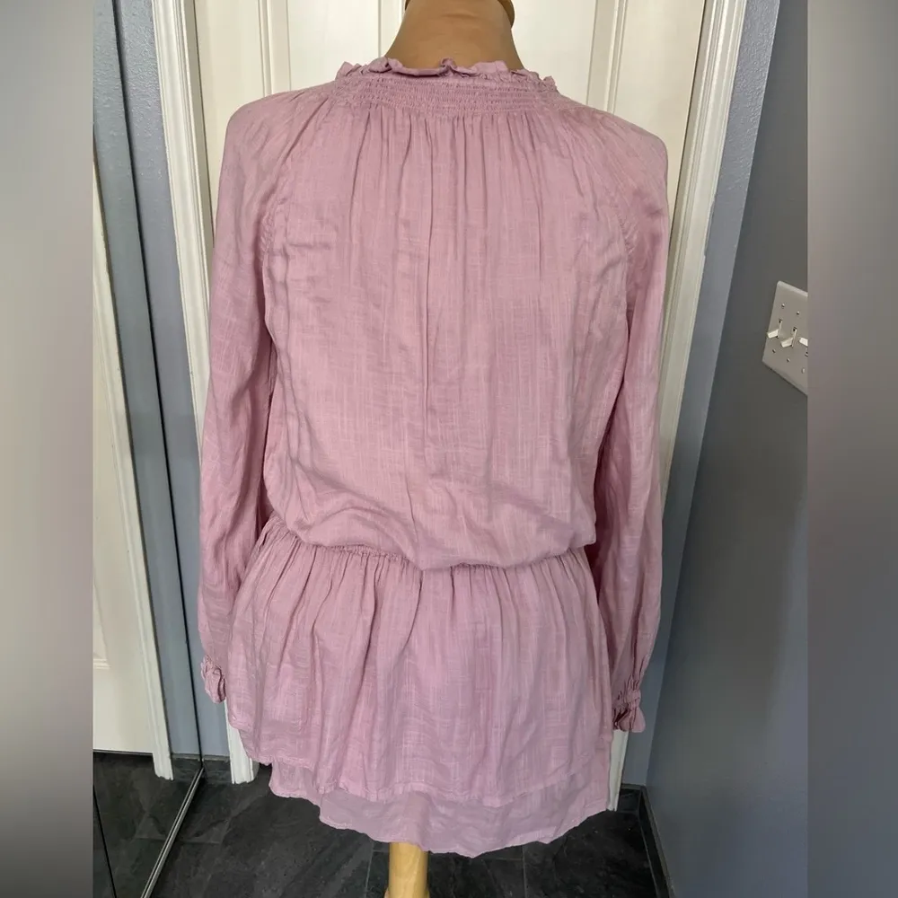 Paige Lemay Dusty Rose Pink Peasant‎ Mini Dress - Image 6