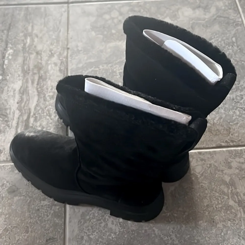 Stuart Weitzman Bedford Chill Suede Shearling Moto Boots, Black Size 11 NWT $695 - Image 5