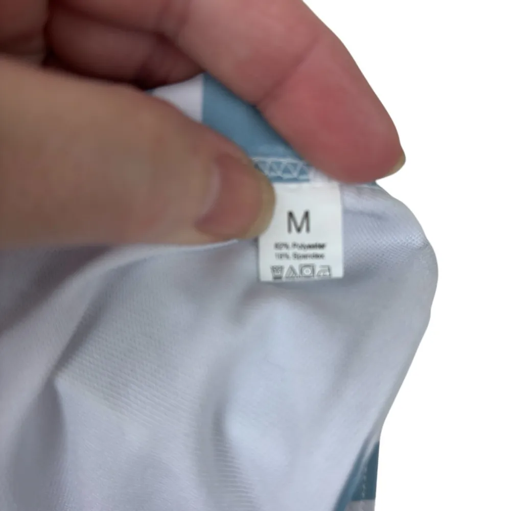 Striped Blue and White Bikini Top, size Medium, beach, festival, summer, outdoor - Image 7