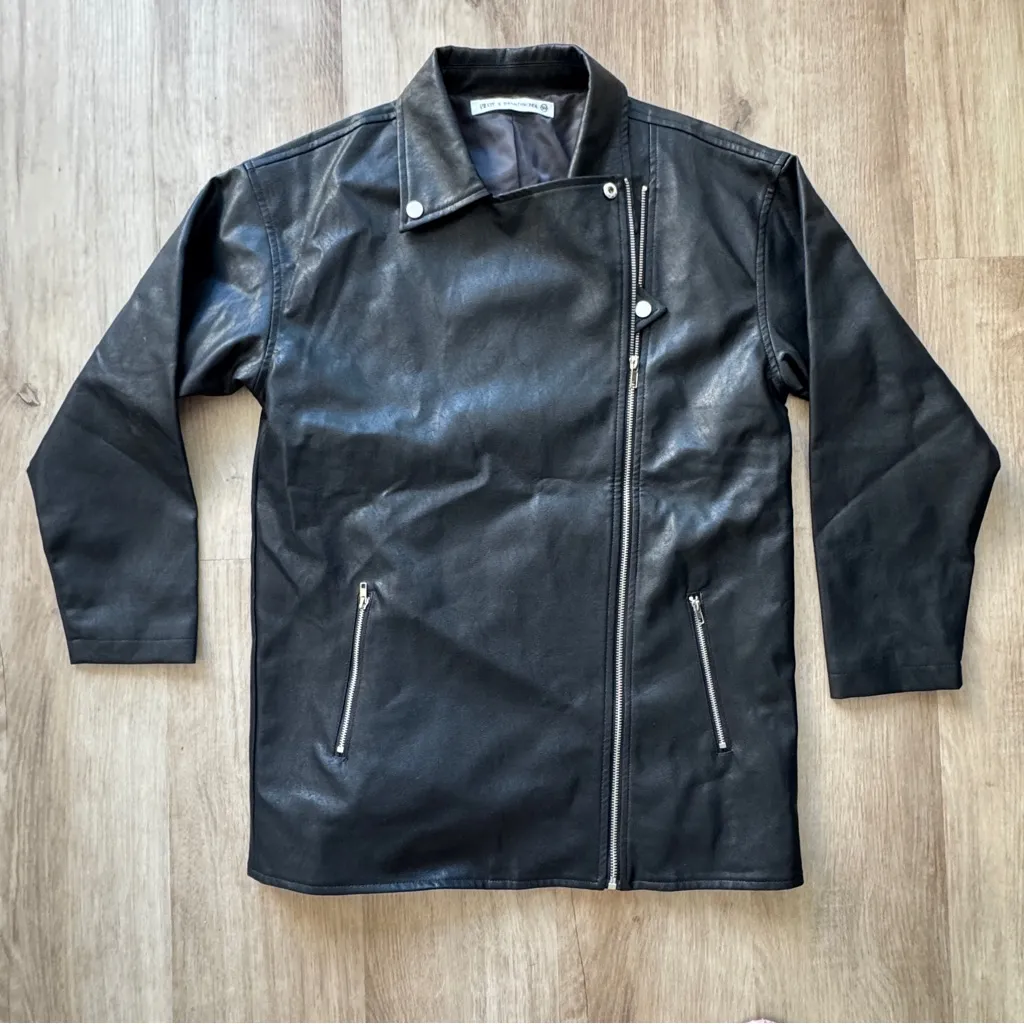 12th Tribe x The Salty Blonde Faux Leather Jacket sz S - Image 3