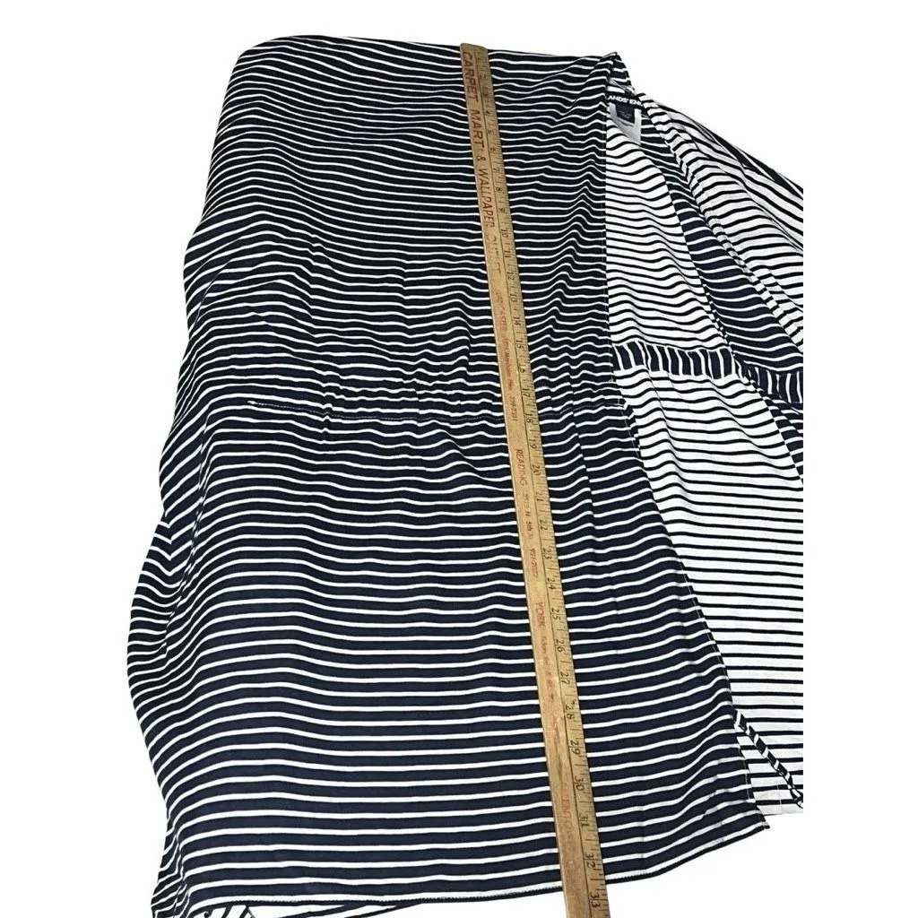 Lands End OS drawstring waist striped Kimono Blue - Image 7