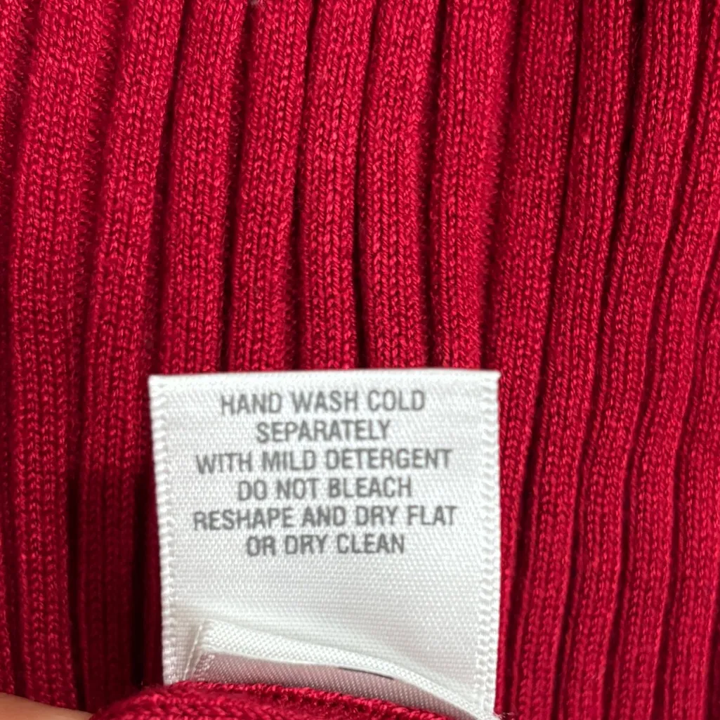 Dressbarn Ribbed Sweater Womens XL NWT Red Lace V-Neck Stretch Y2K Holiday Gift - Image 7