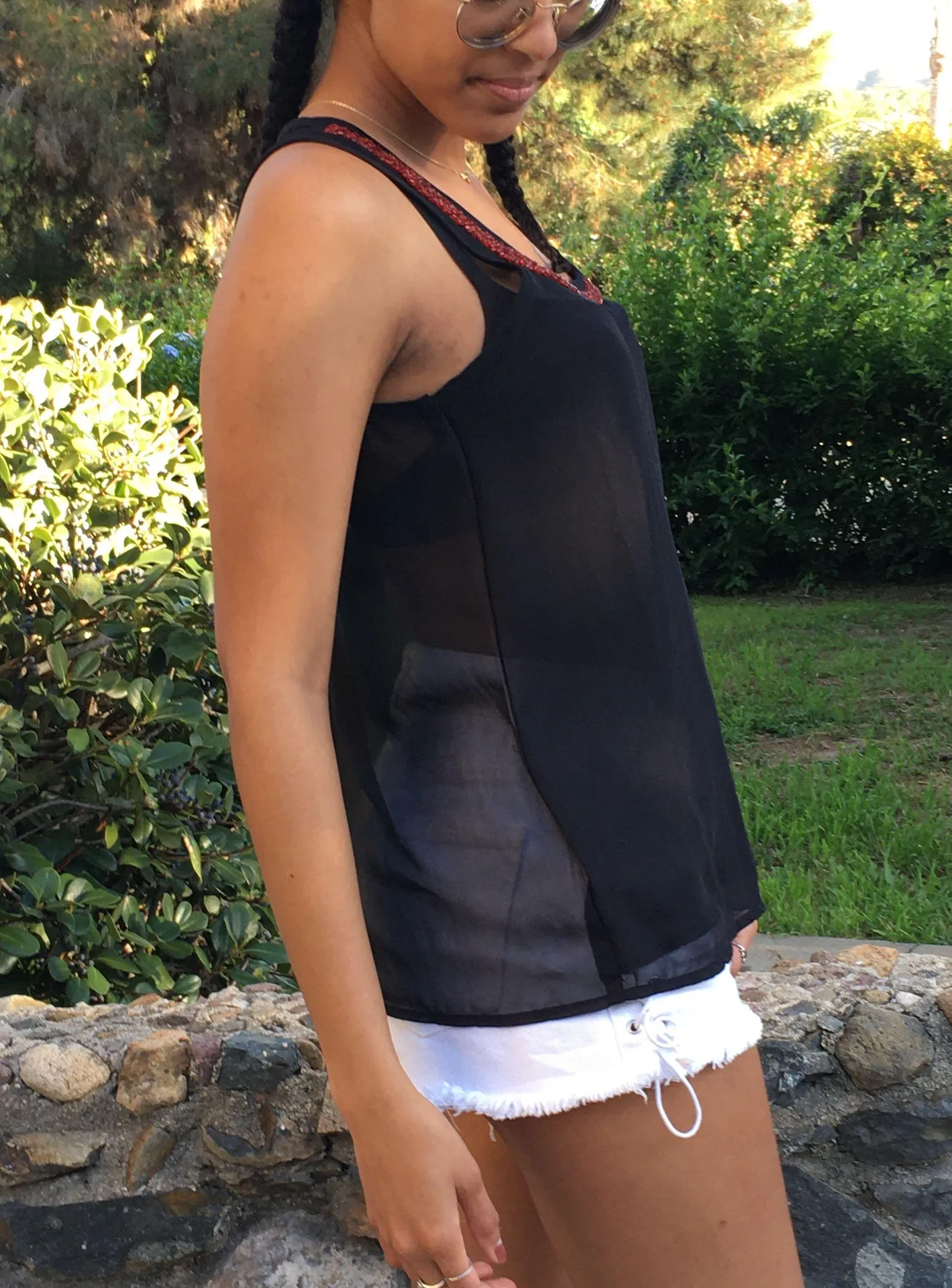 Black Sheer Blouse - Image 2