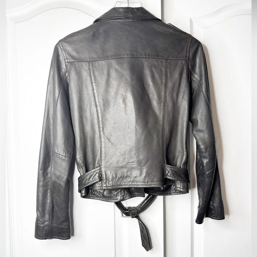 All Saints Balfern Leather Biker Jacket Size 2 US - Image 7
