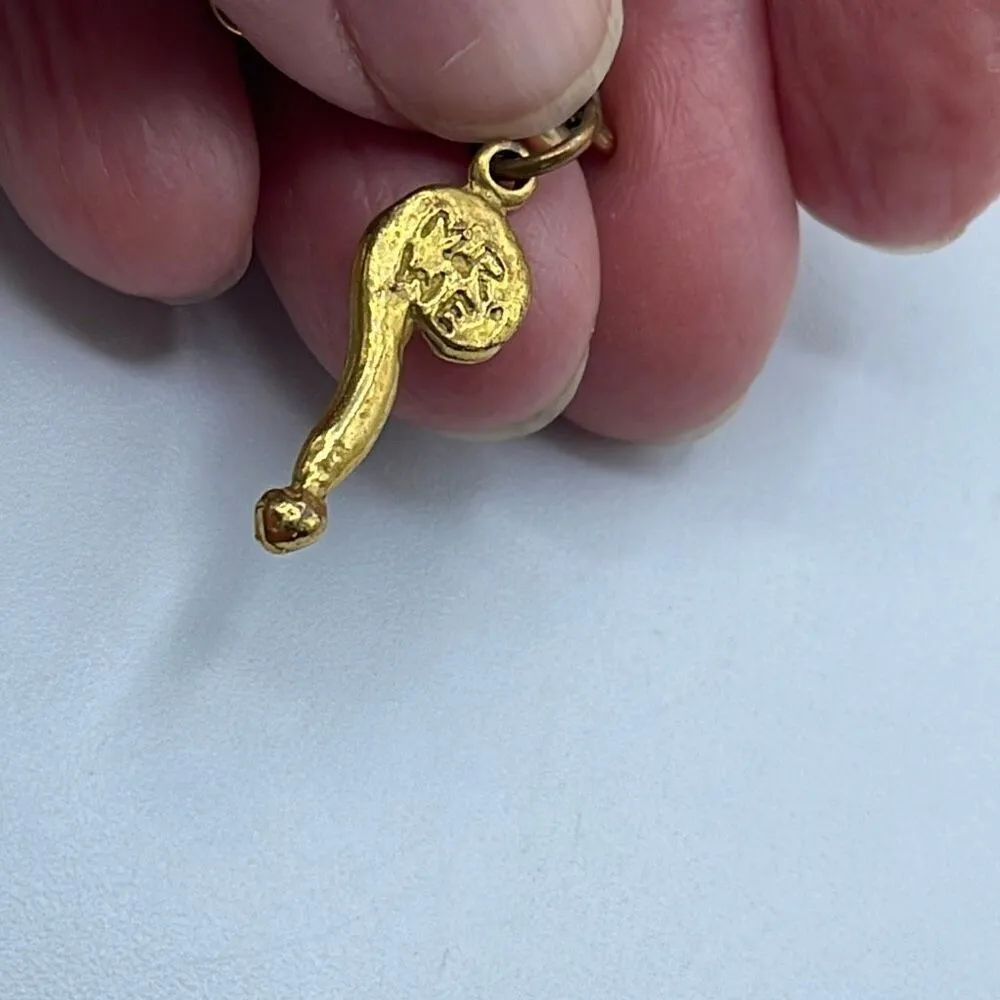 Vintage Mr. We 1970’s green glass gold tone long necklace. - Image 6