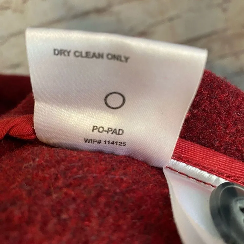 Woolrich Womens Wool Blend Vest Button Up Sleeveless Cranberry Red Size L - Image 8