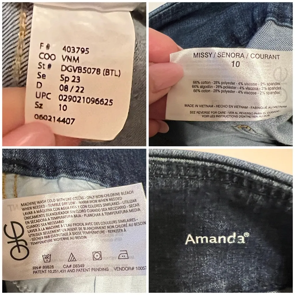 Gloria Vanderbilt Amanda Slimming pull up Jeans, waist band tummy control, sz 10 - Image 4