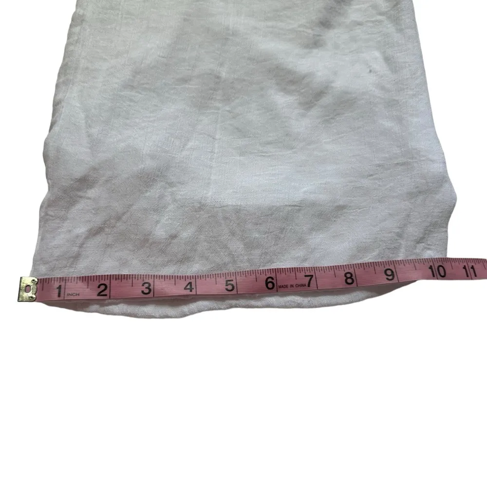 New Directions White Wide Leg Palazzo Elastic Waist Boho Pants Size Medium - Image 12