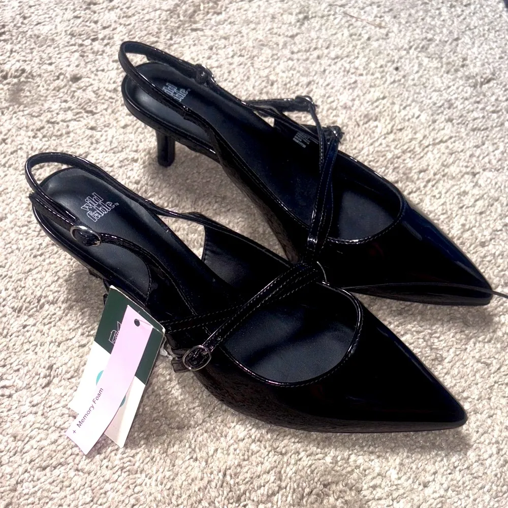 Wild Fable Black Patent Slingback Heels - Image 3