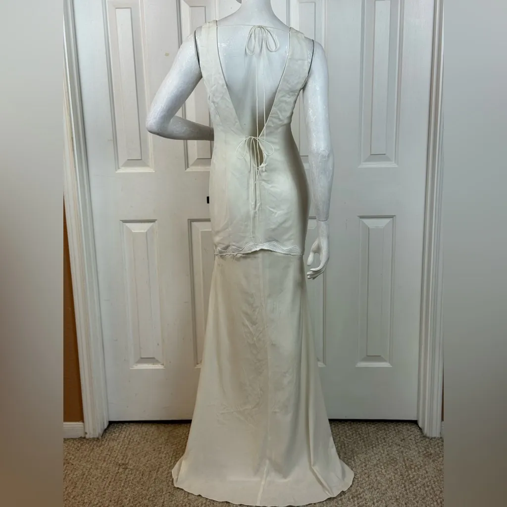 RUE DE SEINE Elegant Cream Sleeveless Dress Size 10 White - Image 3