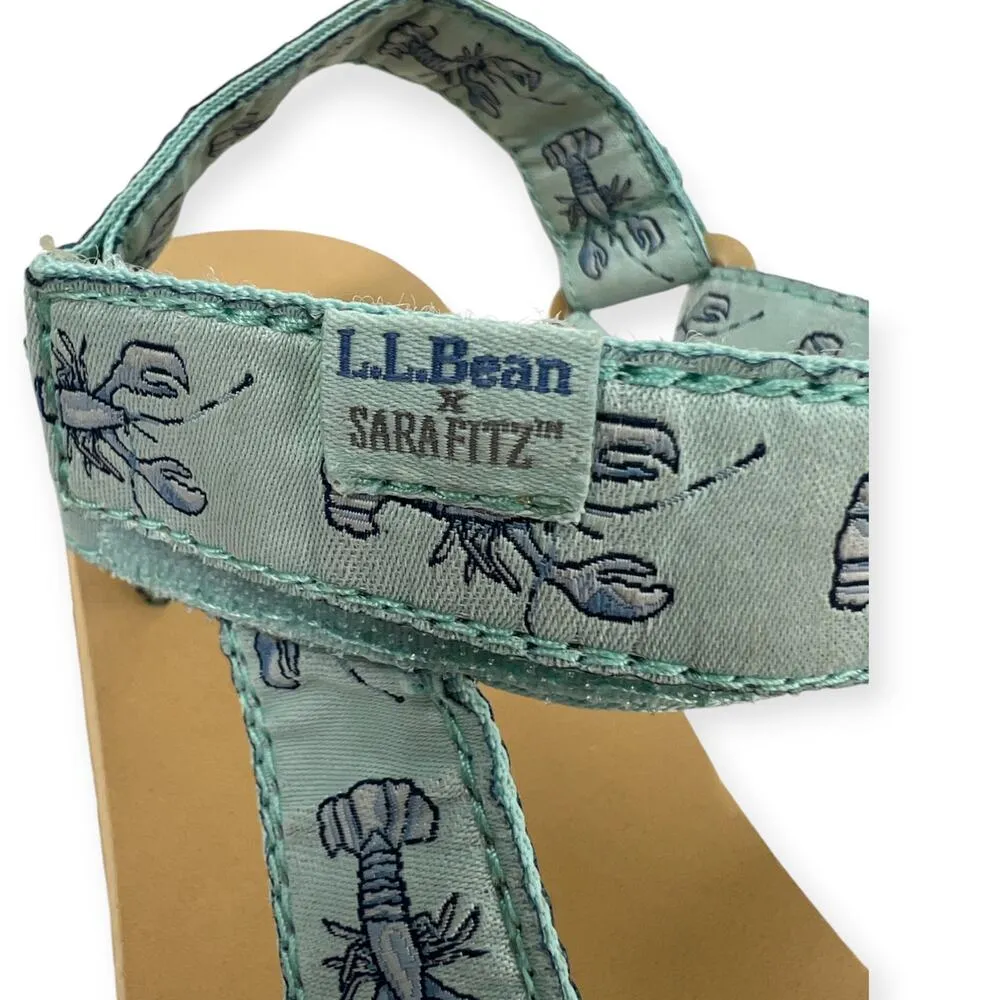 New L.L. Bean 10 Women's Maine Isle Four-Point Sandals, Sara Fitz Print Nylon - Image 5