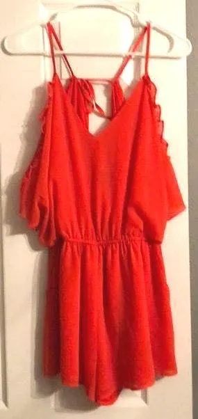 Cold Shoulder Romper Red Size M - Image 3