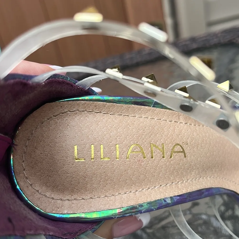 Liliana holographic clear strappy heels - Image 3