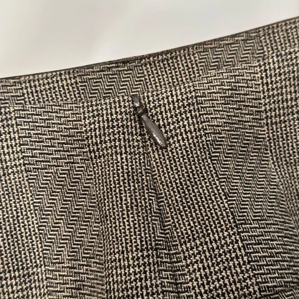 Vintage Herve Bernard Wool With Leather Trim Suit Set Brown Size 8 - Image 6