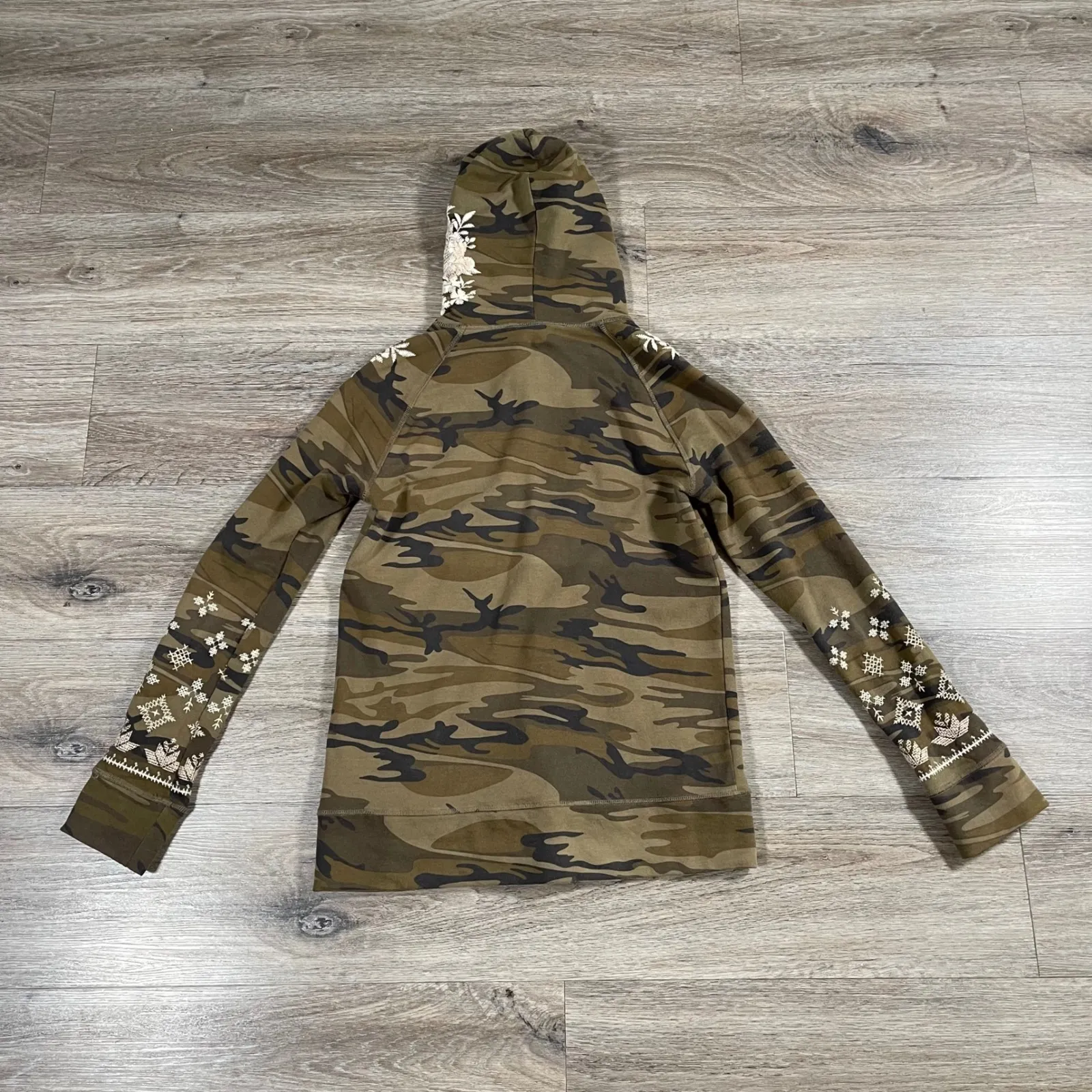 Johnny Was Women's Jacket Full Zip Camo Embroidered Cottagecore XS Brown‎ - Image 8