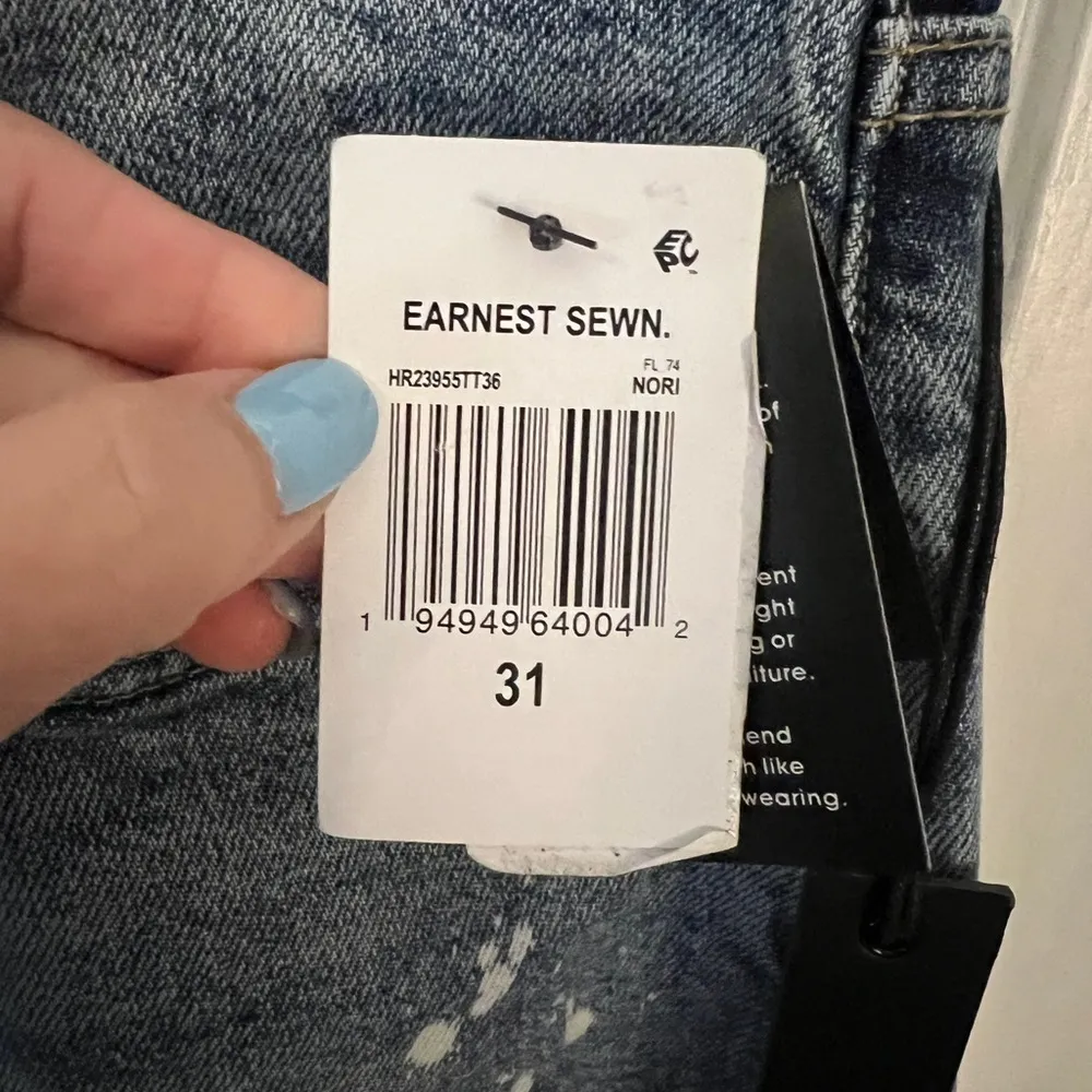 31 High-Rise Paint-Splattered Slim Jeans in Nori NWT - Image 6