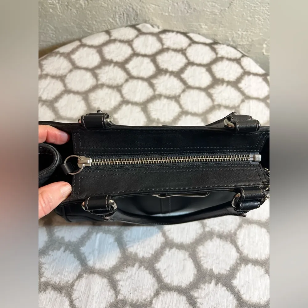 COACH Chic Black Leather Handbag, newer bag, gently used, great condition - Image 10