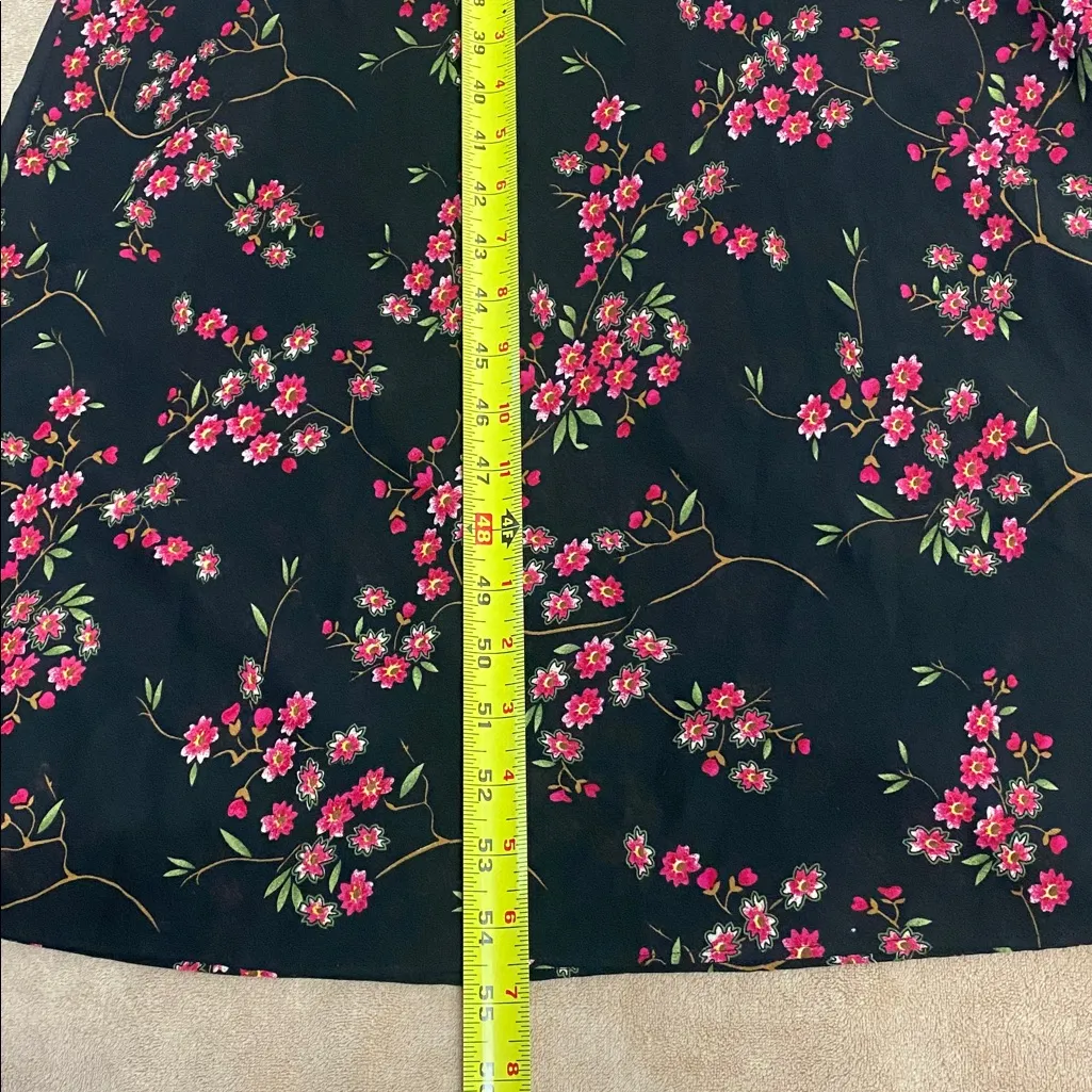 Charm, elegant cheongsam Floral Black and Pink Maxi Dress Size Small - Image 7