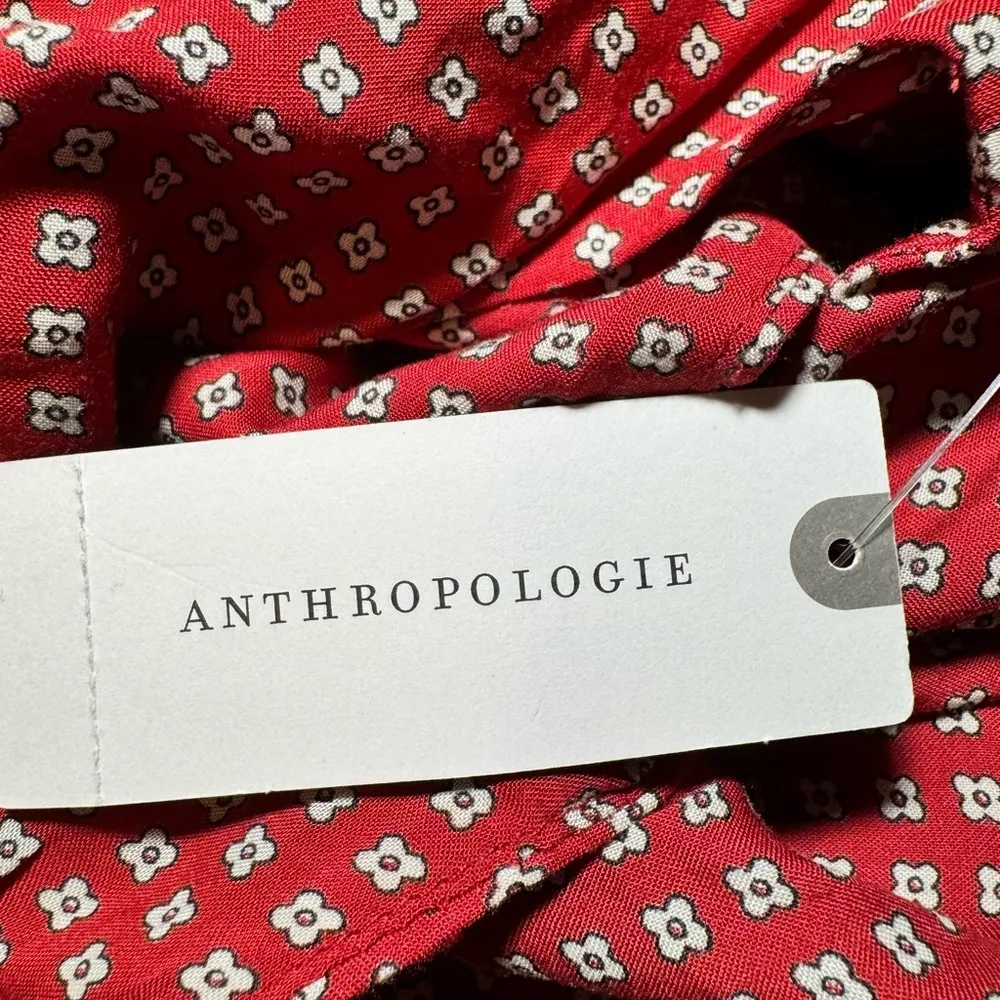 MAEVE by ANTHROPOLOGIE Red Frida Mock Neck Jumpsuit. Size 2 - Image 9