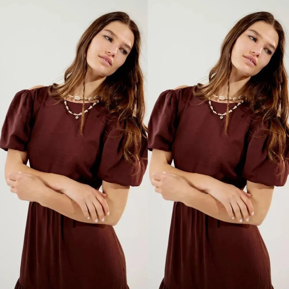 Urban Outfitters Glamorous Cross-Back Linen Midi Dress Size Small NWT - Image 12