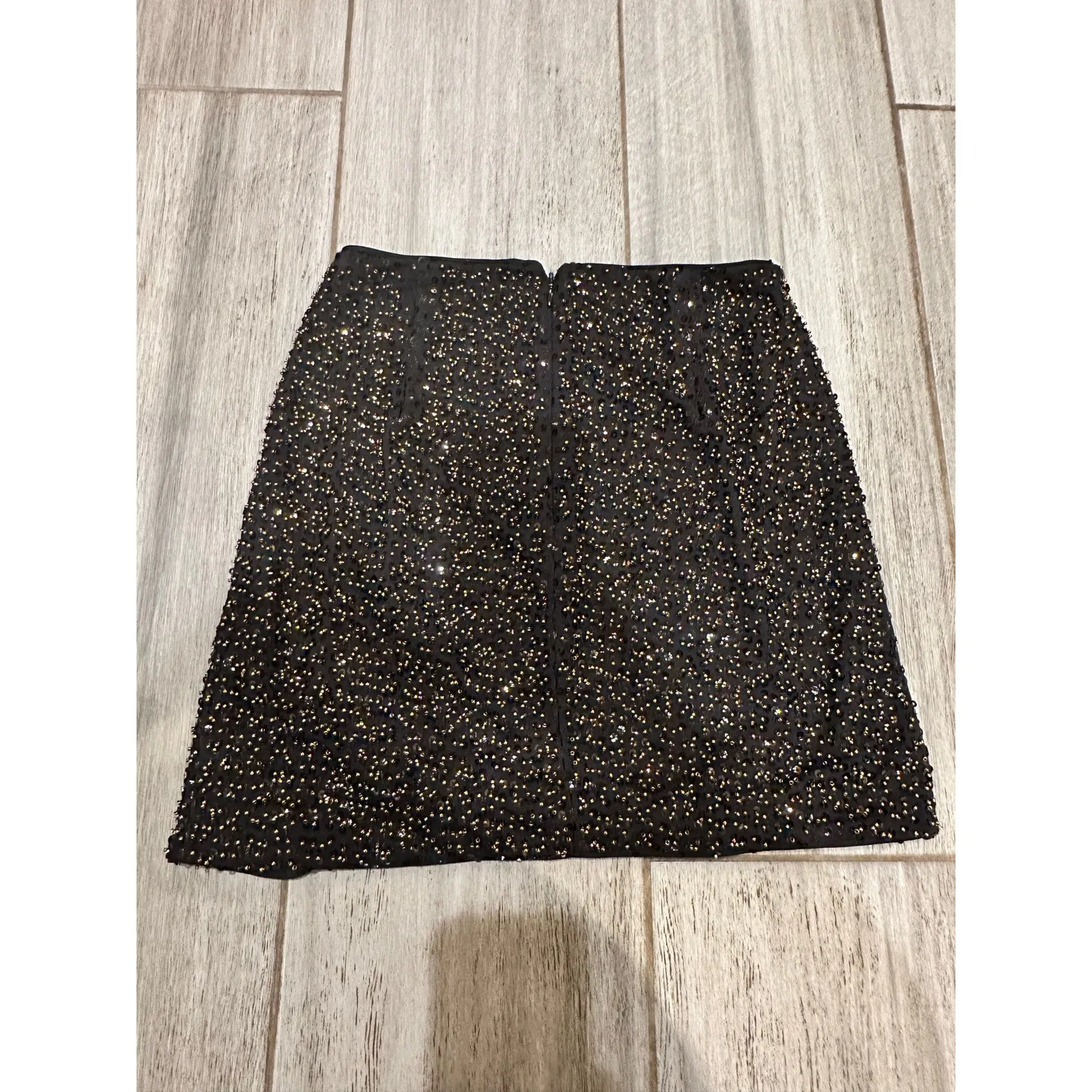 Michael Costello x Revolve Sierra Beaded Mini Skirt Black Size Medium - Image 4